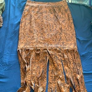 Crazy train fringe skirt